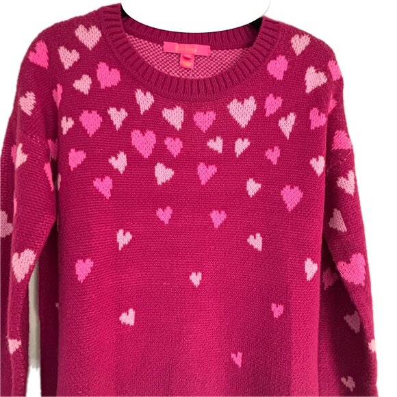 Lilly Pulitzer Elizabelle Sweater Mulberry Ombre Heart Jacquard Womens Sz XS NEW - Picture 5 of 12